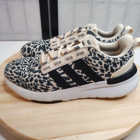 Adidas Racer TR21 Running Sneakers Animal Print White & Black US Men 7/ Women 8 - Picture 6 of 14